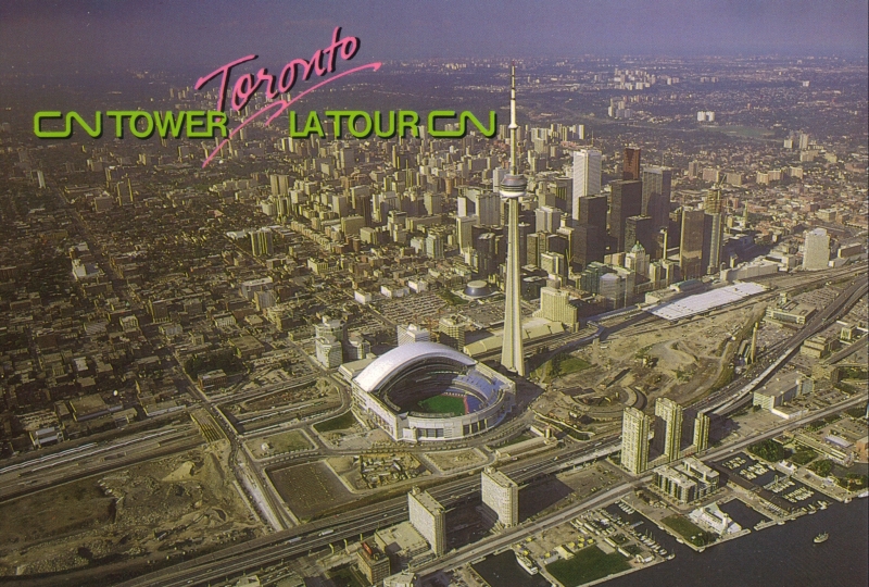 Postcard showing Toronto CBD from the air