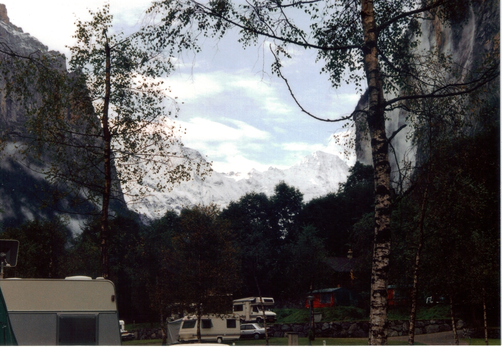 View from our Swiss campsite near Lauterbrunnen